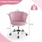 Costway Velvet Petal Shell Office Chair Adjustable Swivel Accent Vanity Armchair Yellow\Blue\Grey\Pink